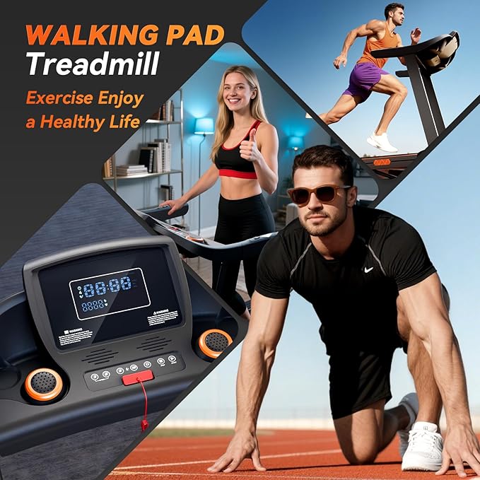 8.7MPH Treadmills for Home, 0%-15% Incline Walking Pad Treadmill with Auto-Folding, 3.5HP Wide Running Area Supports Up to 300lbs User Weight, Bluetooth & Pulse Monitor-GravixFit