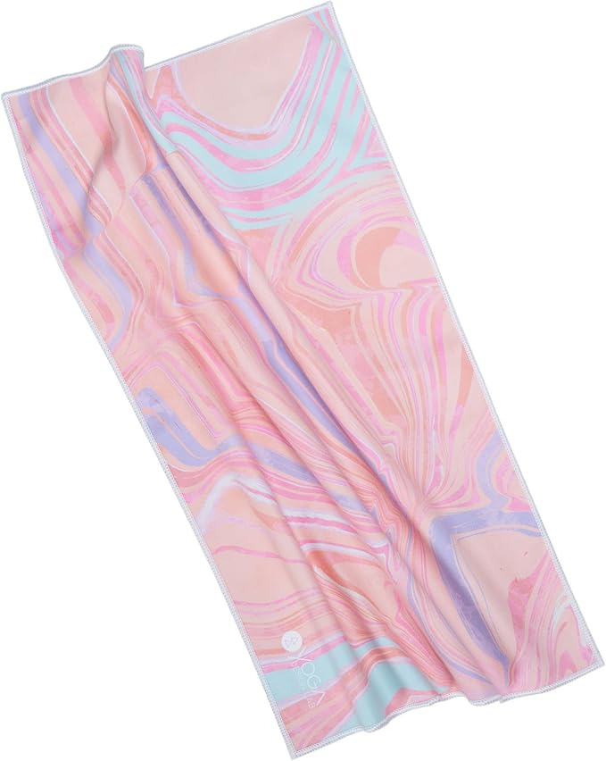 Yoga Design LAB | The Hand Towel | Premium Non Slip Hand Towel | Designed in Bali | Colorful Eco Printed + Quick Dry + Soft | Hot Yoga, Bikram, Ashtanga, Sport, Barre, Travel (Pearl)-GravixFit