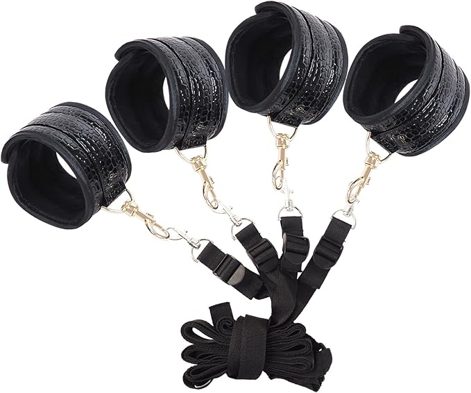 6pcs Black PU Adjustable Straps Sports Training Fitness Gear Home Yoga Set-GravixFit