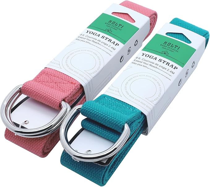 Yoga Exercise Adjustable Straps 8FT with Durable D-Ring for Pilates & Gym Workouts | Hold Poses, Stretch, Improve Flexibility & Maintain Balance-GravixFit