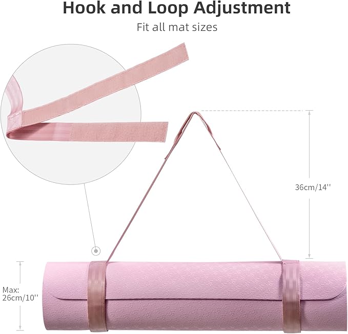 Trilancer Adjustable Yoga Mat Strap With Hook and Loop Closure, Yoga Mat Holder Carrier,and Organizing-Mat Not Included-GravixFit
