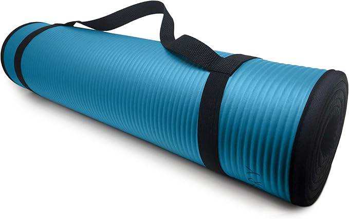 MICRODRY Deluxe Fitness Exercise Yoga Mat for Home & Gym, Extra Thick for High Impact Training, Multi Layered Skid Resistant Surface, Odor Neutralizing with Carrying Strap-GravixFit