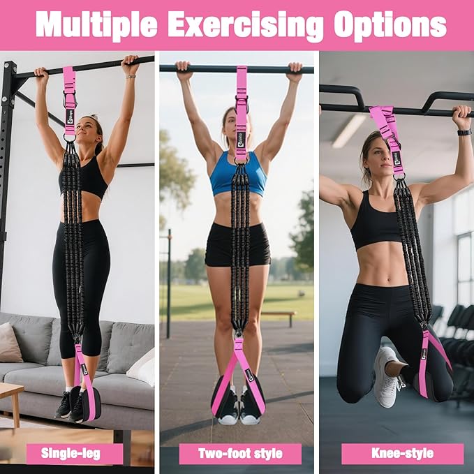 Pull Up Assistance Bands,Up to 300 lbs Assistance,Adjustable Heavy Duty 4 Resistance Bands for Pull up, with Feet/Knee Rest, Handle and Door Anchor for Home Gym Fitness Exercise Strength Training-GravixFit