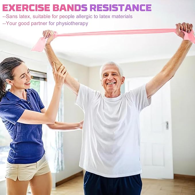 5 Pcs Resistance Bands, Professional Exercise Bands Elastic Stretch Bands for Fitness Yoga Pilates Stretching Strength Training, Workout Bands for Women and Men Home Gym-GravixFit