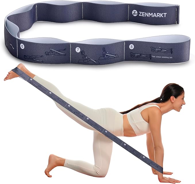Yoga Strap for Stretching - 8 Loops Stretching Strap - Essential Yoga Accessories for Flexibility and Enhanced Stretching - Ideal Stretch Strap in Yoga and Pilates-GravixFit