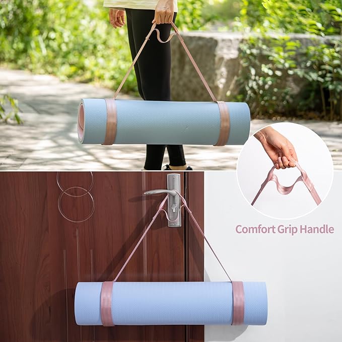 Trilancer Adjustable Yoga Mat Strap With Hook and Loop Closure, Yoga Mat Holder Carrier,and Organizing-Mat Not Included-GravixFit