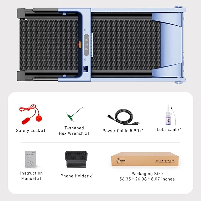 DeerRun Treadmills for Home with Incline and Handles, 3.5 HP Foldable Treadmill 350 LBS Weight Capacity for Small Spaces, Folding Running Machine with Smart APP-GravixFit