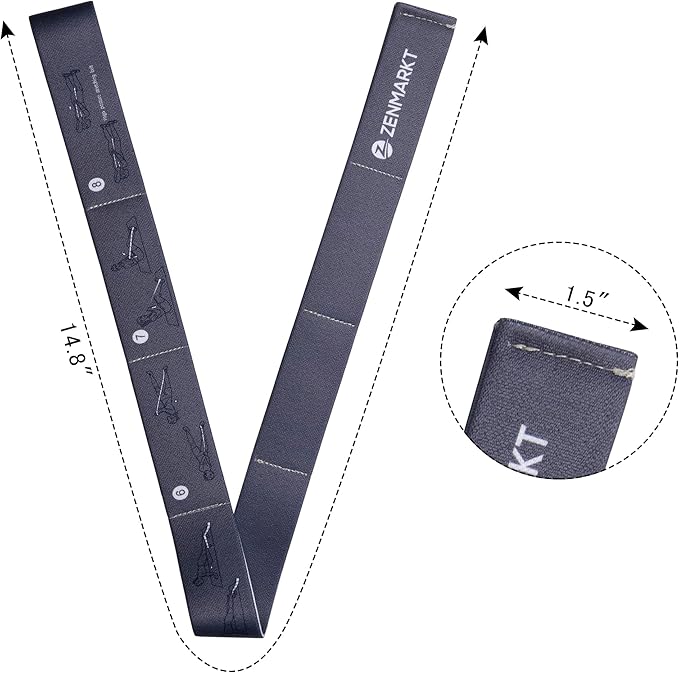 Yoga Strap for Stretching - 8 Loops Stretching Strap - Essential Yoga Accessories for Flexibility and Enhanced Stretching - Ideal Stretch Strap in Yoga and Pilates-GravixFit