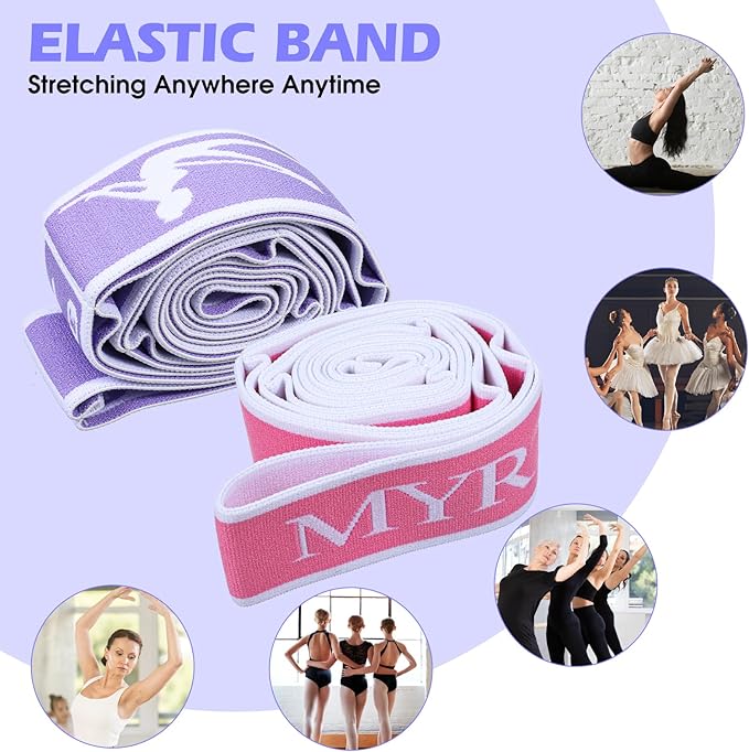 2Pcs Stretching Strap for Kids, Elastic Yoga Straps with Loops for Stretching Equipment, Kids Stretch Band, Resistance Bands, Gymnastics Stretch Band for Trainer Gymnastics Training, Yoga, Latin-GravixFit