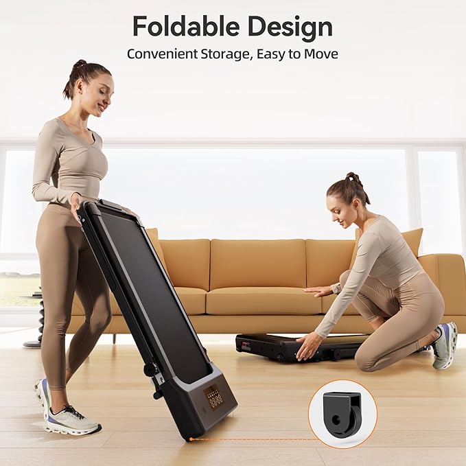 Walking Pad Treadmill with Handle bar, 3.0HP Small Foldable Treadmills for Home with APP Remote Control and LED Display, 7.5MPH Portable Treadmill 300 Lbs Capacity-GravixFit