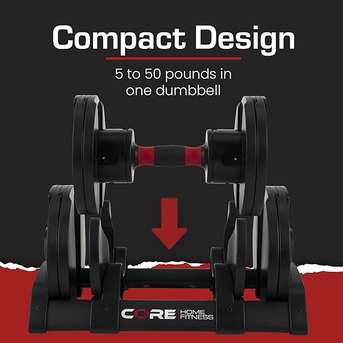 Core Fitness® Adjustable Dumbbell Weight Set by Affordable Dumbbells-GravixFit