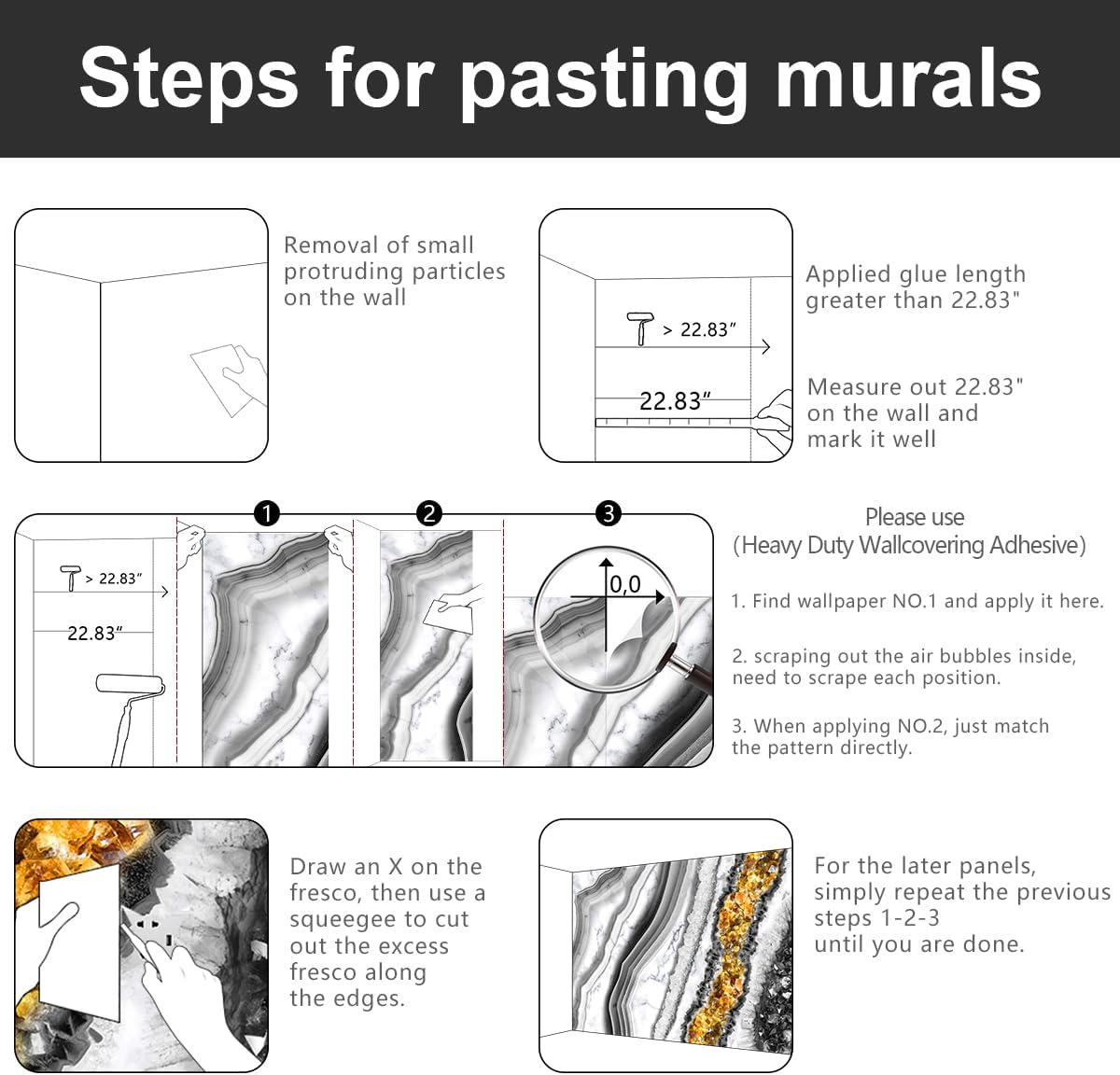 -Black and Gold Marbled Fabric Wallpaper Living Room Abstract Art Bedroom Bathroom Large Wall Mural- 160"x108"( not Peel and Stick)