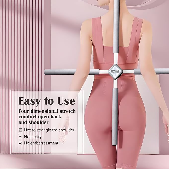 Back Straightener Posture Corrector|Yoga Stick Stretching Tool for Women and Men|Portable Posture Corrector Pole,Stretch Mobility Stick, Physical Workout Exercise Dowel-GravixFit