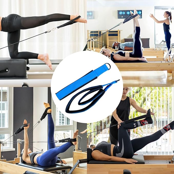 Pilates Double Loop Straps for Reformer, D Ring Straps Handle, Yoga Exercise Straps, 2 PCS-GravixFit