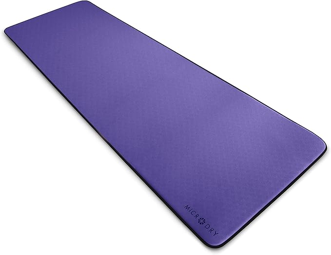 MICRODRY Deluxe Fitness Exercise Yoga Mat for Home & Gym, Extra Thick for High Impact Training, Multi Layered Skid Resistant Surface, Odor Neutralizing with Carrying Strap-GravixFit
