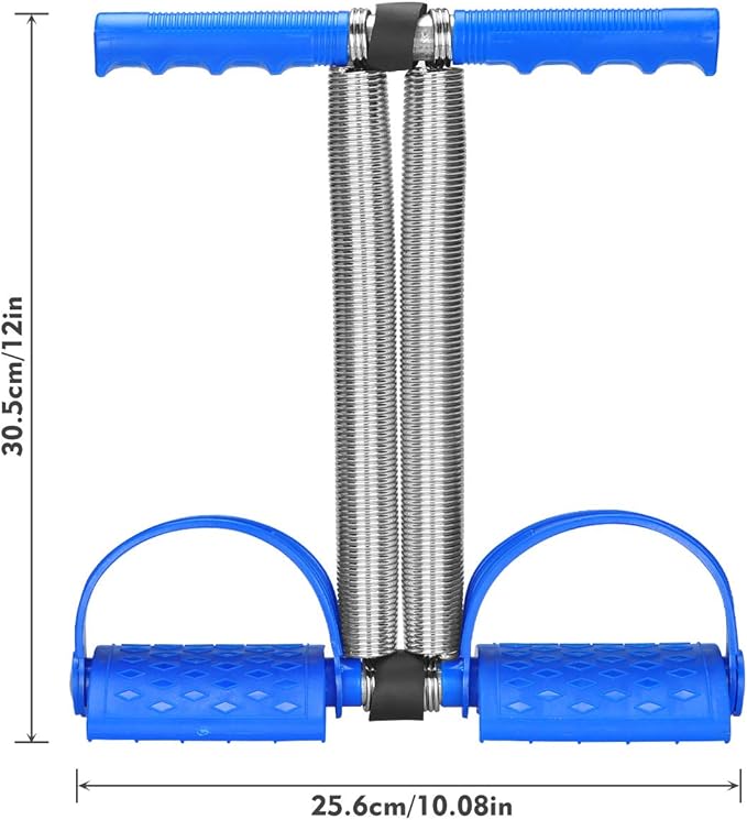 Elastic Sit Up Equipment, Pull Rope Dual Spring Tension Foot Pedal Sit Up Equipment for Abdominal, Leg Exerciser Tummy Trimmer Sport Fitness Slimming Training Bodybuilding at Home Gym-GravixFit