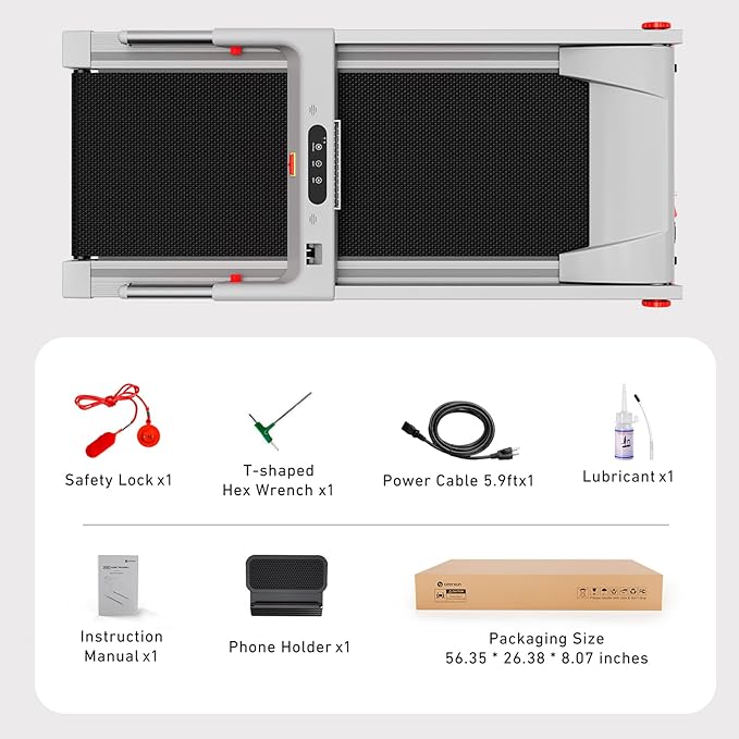 DeerRun Treadmills for Home with Incline and Handles, 3.5 HP Foldable Treadmill 350 LBS Weight Capacity for Small Spaces, Folding Running Machine with Smart APP-GravixFit