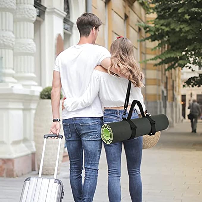 WISDING Yoga Mat Strap, Portable Yoga Mat Sling, Picnic Blanket Strap with Adjustable Shoulder Strap & Handle for Festivals Picnics Camping Motorcycle Bedroll Pilates-GravixFit