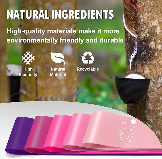 Resistance Bands for Working Out, Exercise Bands Resistance Bands Set with 5 Resistance Levels, Multi-Colored Workout Bands for Indoor & Outdoor Fitness, Leg Strength Training, Yoga-GravixFit