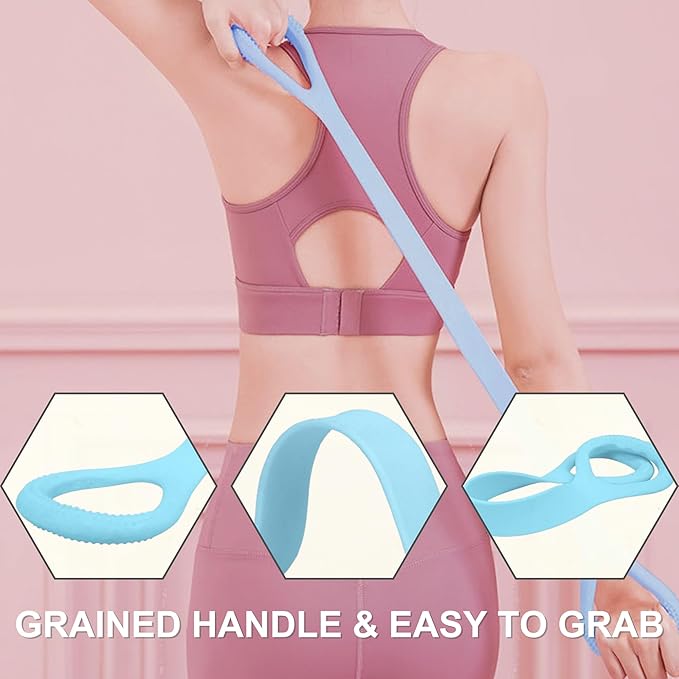 LEZER Figure 8 Resistance Band, Fitness Elastic Rope, Execrise Workout for Arm, Back, Chest and Shoulder, Yoga, Pilates, Stretching, Physical Therapy Equipment-GravixFit