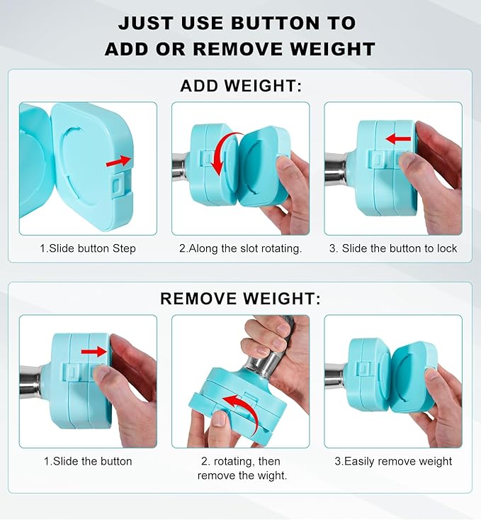 15LB 20LB 50LB Adjustable Dumbbell Set Free Weights Dumbbells Set for Women Men Hand Weights Sets Adjust Dumbbell Weight Sets for Home Gym Exercise Workout Strength Training Equipments