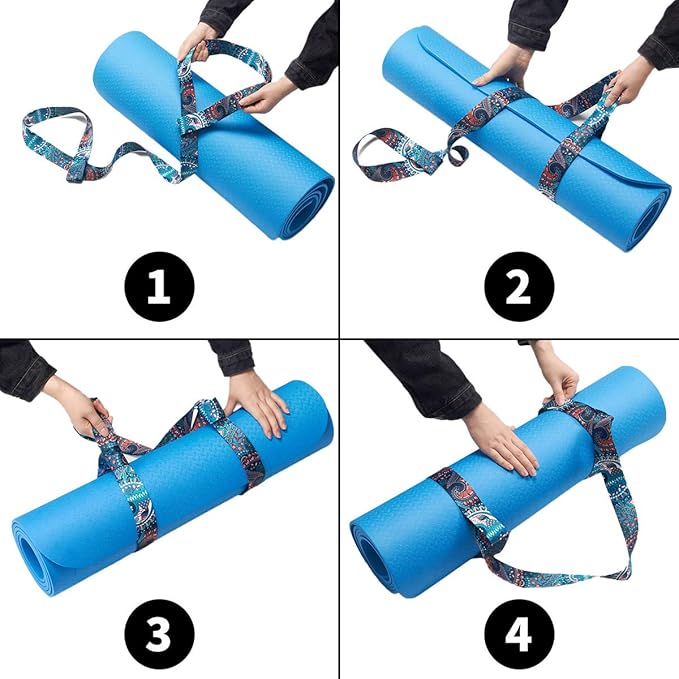 ZOOEASS Yoga Mat Strap, Adjustable Durable Yoga Mat Carrier & Stretching Strap, Multiple Color Choices-GravixFit