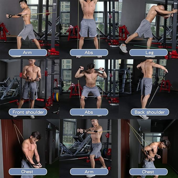 WHATAFIT Resistance Bands, Exercise Bands,Resistance Bands for Working Out, Work Out Bands with Handles for Men and Women Fitness, Strength Training Home Gym Equipment-GravixFit