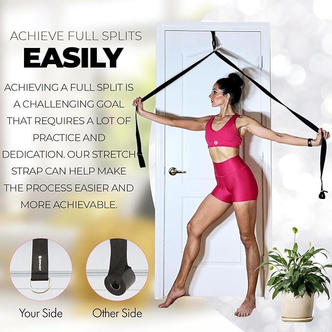 Pilates Stretching Strap with Door Anchor - Flexibility Equipment for Pilates Practitioners - Ideal for Improving Leg Flexibility, Core Stability, and Posture Alignment at Home-GravixFit