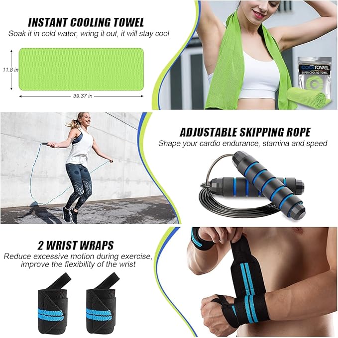 23 Pack Resistance Bands Set Workout Bands, 5 Stackable Exercise Bands 5 Loop Resistance Bands 2 Core Sliders, Door Anchor Handles Ankle Straps Carry Bag Instant Cooling Towel Wrist Wraps-GravixFit