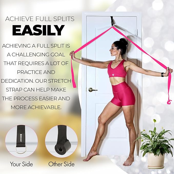 Pilates Stretching Strap with Door Anchor - Flexibility Equipment for Pilates Practitioners - Ideal for Improving Leg Flexibility, Core Stability, and Posture Alignment at Home-GravixFit
