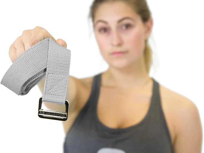 Gradient Fitness Yoga Strap, Friction-Less Easy-Feed Buckle, Super Soft Cotton/Polyester Blend Webbing, Free eGuide. (8 Feet)-GravixFit