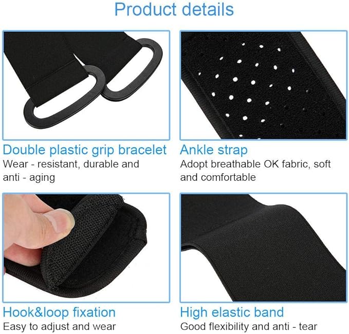 ZJchao Stretching Strap Yoga Strap, Foot Drop Fascitis Plantar Ankle Training Belt, Exercise Strap, Black, OK Cloth-GravixFit