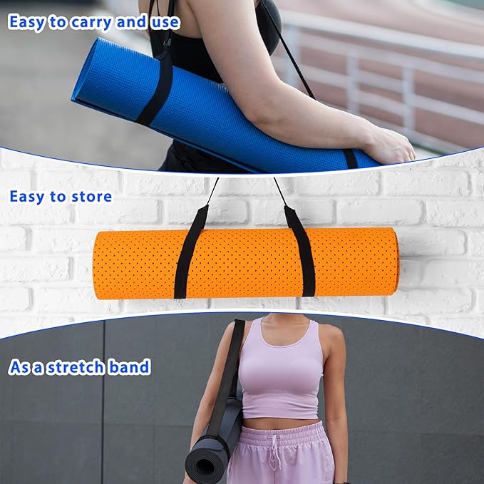 Black Yoga Mat Sling 1 Pcs Multi-purpose Straps Easy-Cinch Yoga Mats Holder Adjustable Strap Hands-Free Easy to Carry for Carrier and Organizing - Mat Not Included-GravixFit