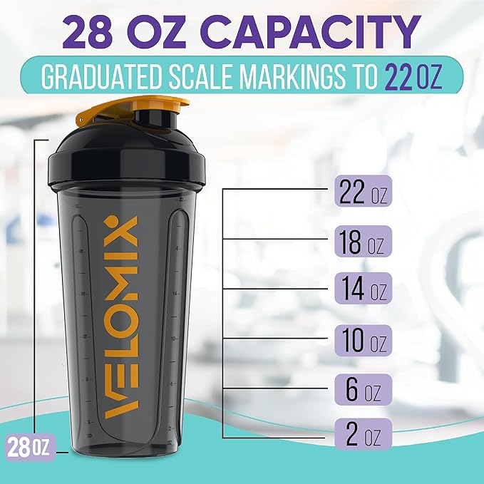 '-2 Pack- 28 oz Protein Shaker Bottles for Protein Mixes - 2x Wire Whisk | Leak Proof Shaker Cups for Protein Shakes | Protein Shaker Bottle Pack (Golden Stone)-GravixFit