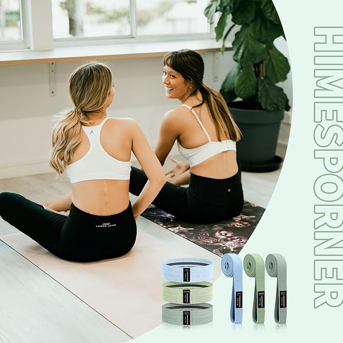 Wide Fabric Resistance Bands Set for Working Out, Non-Slip Exercise Booty Bands for Women & Men Leg and Glutes with Hair Ties and Tape Measure - for Home Gym Workout, Yoga, Pilates-GravixFit