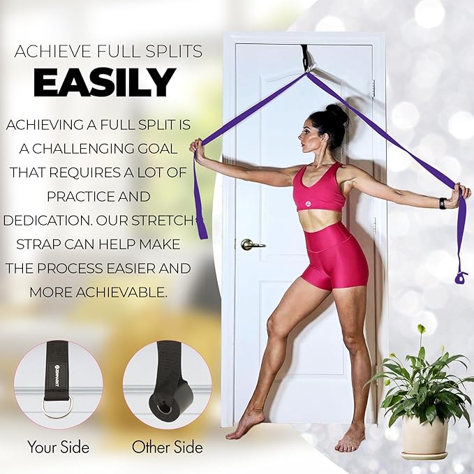 Pilates Stretching Strap with Door Anchor - Flexibility Equipment for Pilates Practitioners - Ideal for Improving Leg Flexibility, Core Stability, and Posture Alignment at Home-GravixFit
