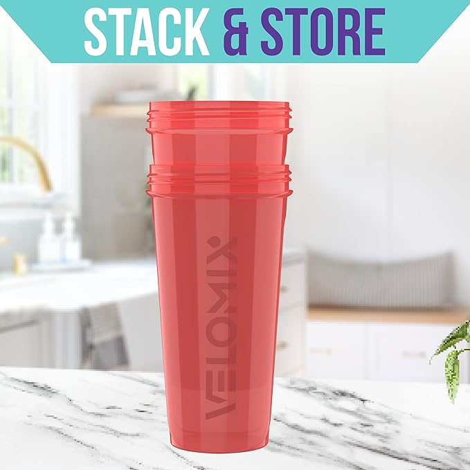 '-2 Pack- 28 oz Protein Shaker Bottles for Protein Mixes - 2x Wire Whisk | Leak Proof Shaker Cups for Protein Shakes | Protein Shaker Bottle Pack (Pink Set)-GravixFit