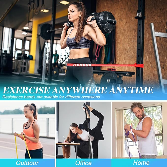 Resistance Bands Set, Pull Up Assistance Bands Pull Up Bands Exercise Bands for Men Women, Workout Bands for Working Out, Muscle Strength Training, Body Stretching-GravixFit