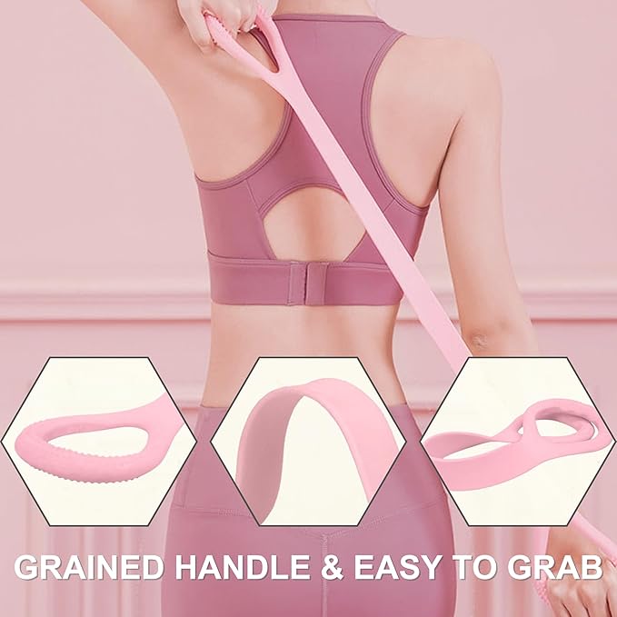 LEZER Figure 8 Resistance Band, Fitness Elastic Rope, Execrise Workout for Arm, Back, Chest and Shoulder, Yoga, Pilates, Stretching, Physical Therapy Equipment-GravixFit