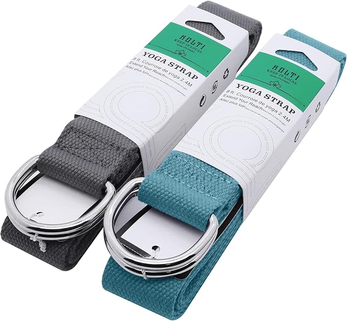 Yoga Exercise Adjustable Straps 8FT with Durable D-Ring for Pilates & Gym Workouts | Hold Poses, Stretch, Improve Flexibility & Maintain Balance-GravixFit