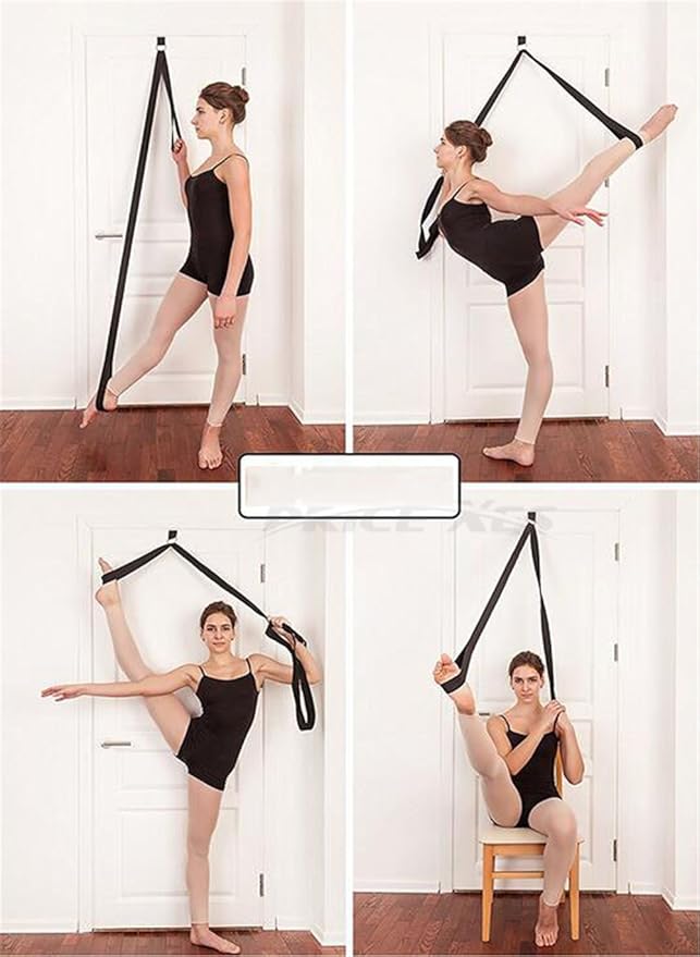 Door Flexibility & Stretching Leg Strap - Great for Ballet Cheer Dance Gymnastics or ANY Sport Leg Stretcher Door Flexibility Trainer Premium stretching equipment-GravixFit