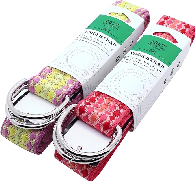 Yoga Exercise Adjustable Straps 8FT with Durable D-Ring for Pilates & Gym Workouts | Hold Poses, Stretch, Improve Flexibility & Maintain Balance-GravixFit