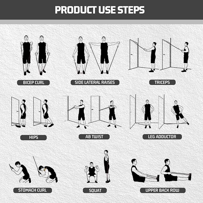 VEICK Resistance Bands, Exercise Bands for Working Out with Handles, Elastic Workout Bands for Men Women, Exercising Bands for Strength Training Equipment at Home Gym-GravixFit