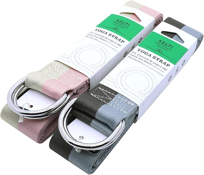 Yoga Exercise Adjustable Straps 8FT with Durable D-Ring for Pilates & Gym Workouts | Hold Poses, Stretch, Improve Flexibility & Maintain Balance-GravixFit