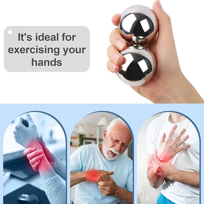 1.4lb, 2.2-inch Baoding Balls: Chinese Balls for Hand Therapy, Hand Massage, Tai Chi Balls, Meditation Balls — Suitable for Home/Office Exercise, Stress Relief, Anxiety Reduction, and as Holiday Gifts-GravixFit