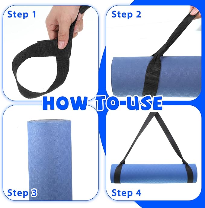 Black Yoga Mat Sling 1 Pcs Multi-purpose Straps Easy-Cinch Yoga Mats Holder Adjustable Strap Hands-Free Easy to Carry for Carrier and Organizing - Mat Not Included-GravixFit