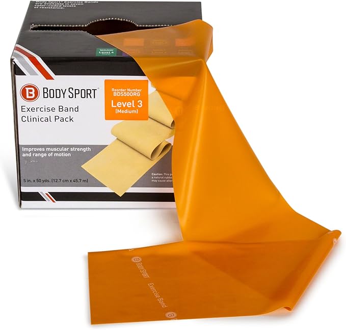 Body Sport Exercise Bands - Resistance Bands in 50 yard Rolls for Fitness, Stretching, or Physical Therapy-GravixFit