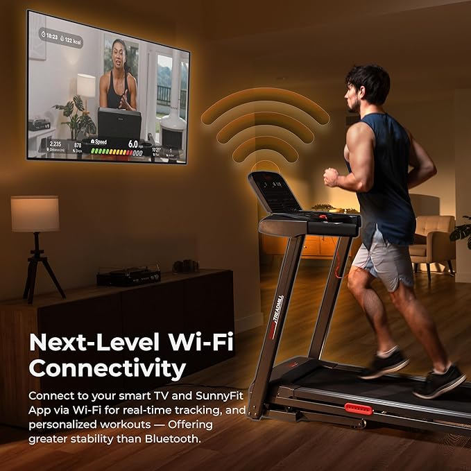 Sunny Health & Fitness Smart Wi-Fi Treadmills-GravixFit