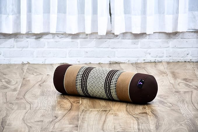 Leewadee Small Yoga Bolster – Shape-Retaining Cervical Neck Roll, Tube Pillow for Comfortable Reading, Kapok Filling, 22 x 6 x 6 inches-GravixFit