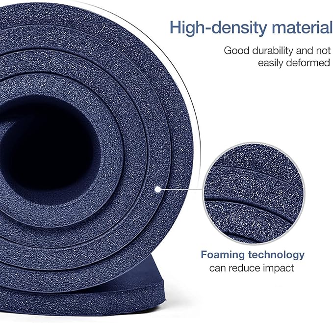 Thick Yoga Mat Non Slip, Large Size 72" L x 32" W x 0.6" TH, Premium Exercise & Fitness Mat with Carrying Strap and Bag, Workout Mats for Home-GravixFit